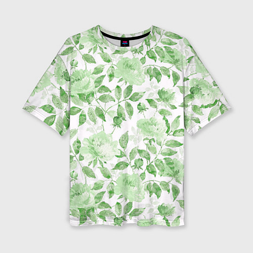 Женская футболка оверсайз Пышная растительность / 3D-принт – фото 1
