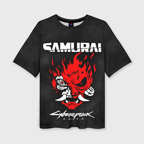 Женская футболка оверсайз Cyberpunk 2077: Samurai / 3D-принт – фото 1