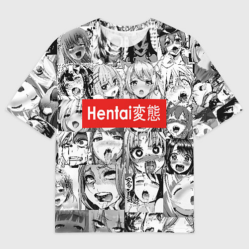 Женская футболка оверсайз Hentai - collage / 3D-принт – фото 1
