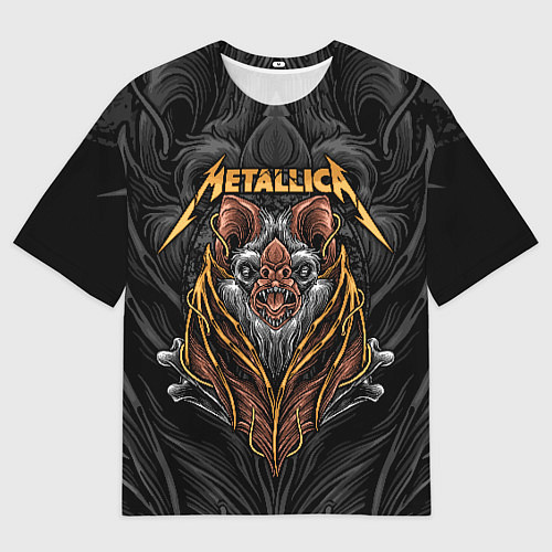 Женская футболка оверсайз Metallica мышь летучая / 3D-принт – фото 1