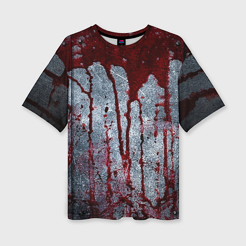 Женская футболка оверсайз Кровь на металле текстура / 3D-принт – фото 1