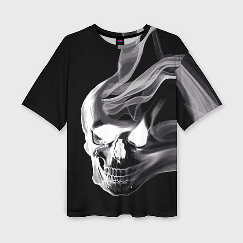 Женская футболка оверсайз Wind - smoky skull / 3D-принт – фото 1