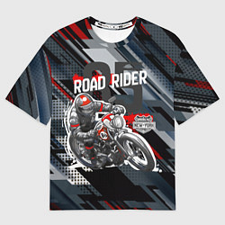Женская футболка оверсайз Road rider мотоциклист