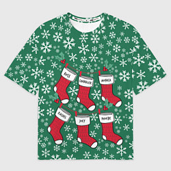 Футболка оверсайз женская Socks New Year Friends, цвет: 3D-принт