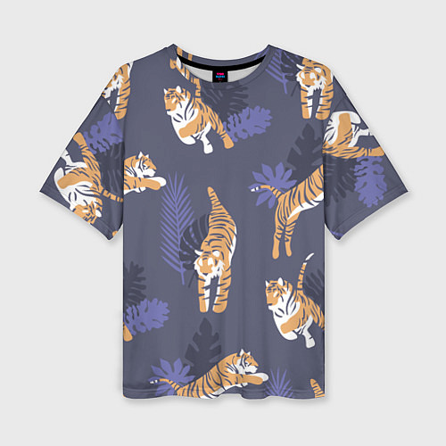 Женская футболка оверсайз Тигриный прайд / 3D-принт – фото 1