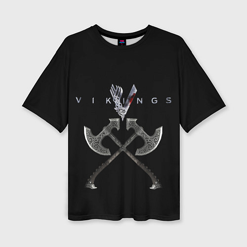 Женская футболка оверсайз Vikings / 3D-принт – фото 1