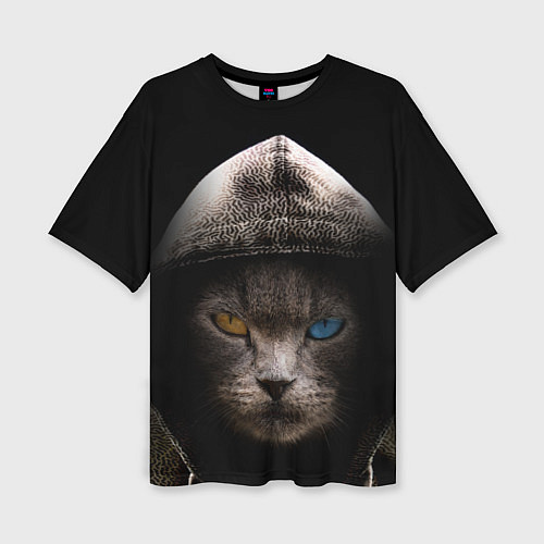 Женская футболка оверсайз Уличный кот / 3D-принт – фото 1