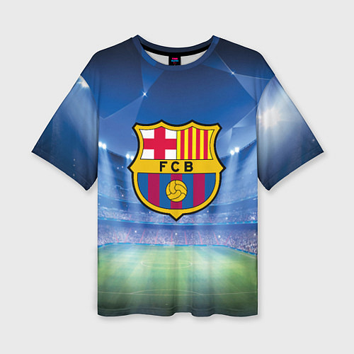 Женская футболка оверсайз FC Barcelona / 3D-принт – фото 1