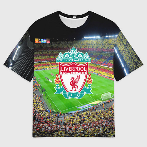 Женская футболка оверсайз FC Liverpool / 3D-принт – фото 1