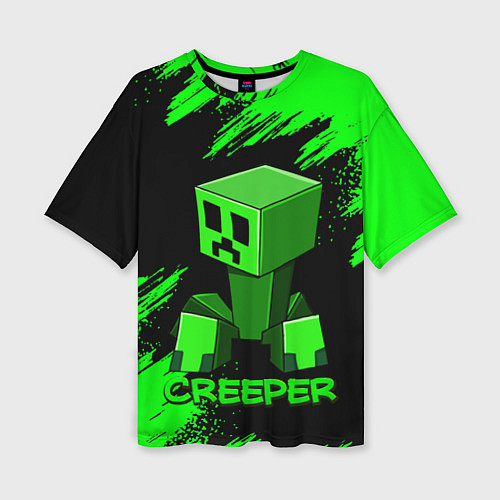 Женская футболка оверсайз MINECRAFT CREEPER / 3D-принт – фото 1