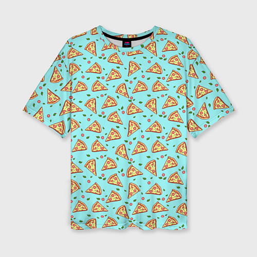Женская футболка оверсайз Пицца / 3D-принт – фото 1