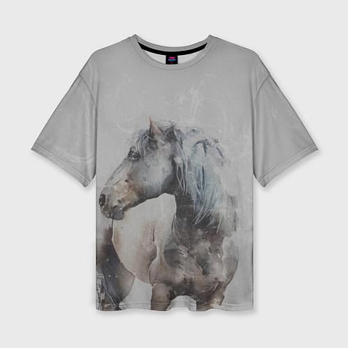 Женская футболка оверсайз Лошадь / 3D-принт – фото 1