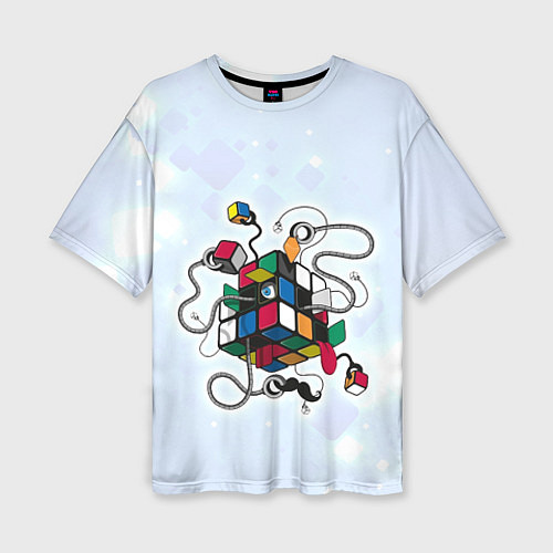 Женская футболка оверсайз Кубик Рубика / 3D-принт – фото 1
