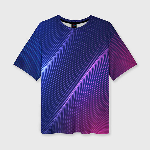 Женская футболка оверсайз Фиолетово 3d волны 2020 / 3D-принт – фото 1