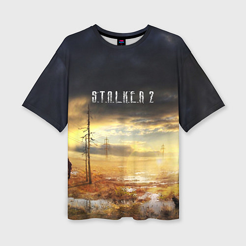 Женская футболка оверсайз STALKER 2 / 3D-принт – фото 1