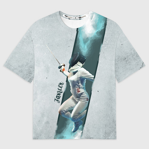 Женская футболка оверсайз Фехтовальщик / 3D-принт – фото 1
