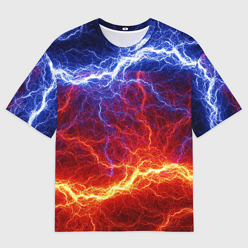 Женская футболка оверсайз Лёд и огонь / 3D-принт – фото 1