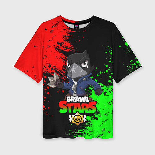 Женская футболка оверсайз Brawl Stars Crow / 3D-принт – фото 1
