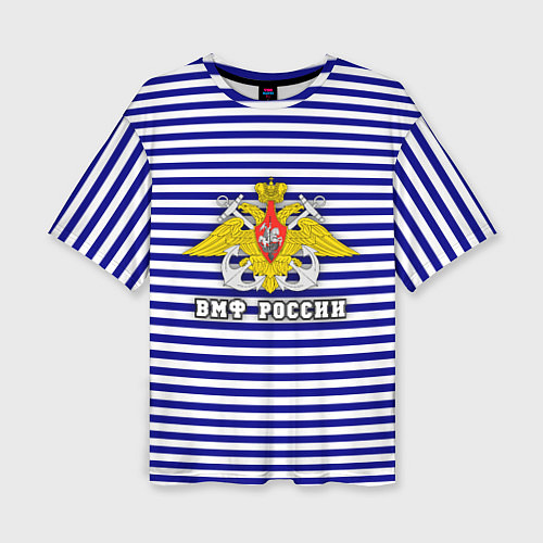 Женская футболка оверсайз Тельняшка ВМФ / 3D-принт – фото 1