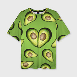 Женская футболка оверсайз Люблю авокадо
