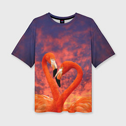 Женская футболка оверсайз Flamingo Love