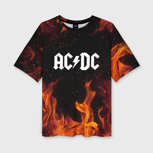 Женская футболка оверсайз AC DC / 3D-принт – фото 1