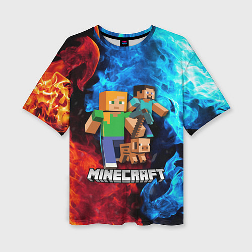 Женская футболка оверсайз Minecraft Майнкрафт / 3D-принт – фото 1