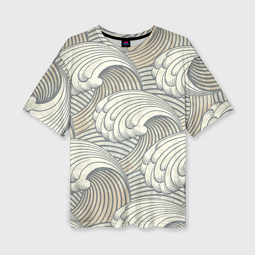 Женская футболка оверсайз Арт волны / 3D-принт – фото 1