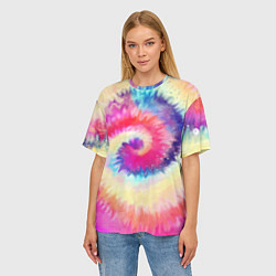 Футболка оверсайз женская Tie Dye vortex, цвет: 3D-принт — фото 2