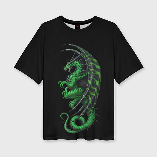 Женская футболка оверсайз Green Dragon / 3D-принт – фото 1