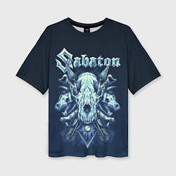 Женская футболка оверсайз Skull Sabaton