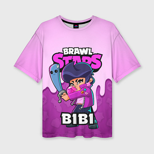Женская футболка оверсайз BRAWL STARS BIBI / 3D-принт – фото 1