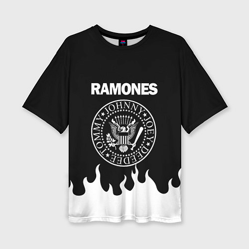 Женская футболка оверсайз RAMONES / 3D-принт – фото 1