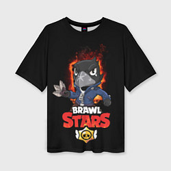 Женская футболка оверсайз Crow Brawl Stars
