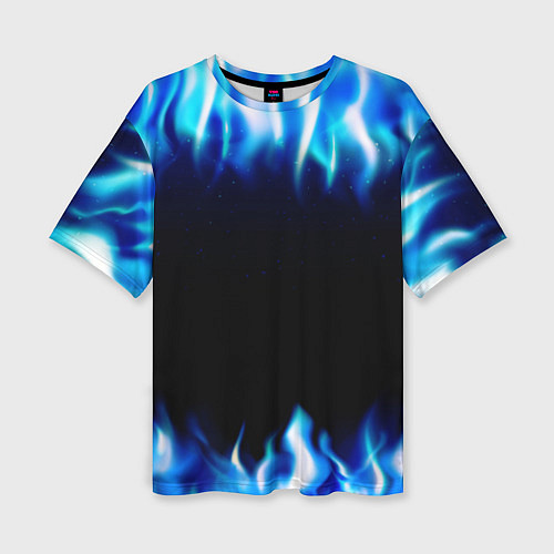 Женская футболка оверсайз Синий Огонь / 3D-принт – фото 1