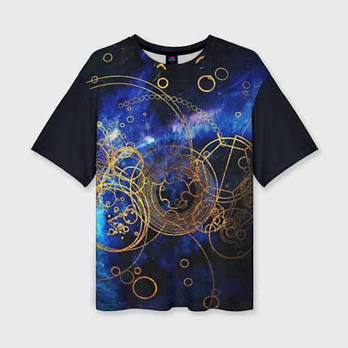 Женская футболка оверсайз Space Geometry / 3D-принт – фото 1