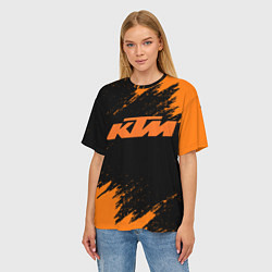 Футболка оверсайз женская KTM, цвет: 3D-принт — фото 2