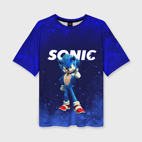 Женская футболка оверсайз SONIC / 3D-принт – фото 1