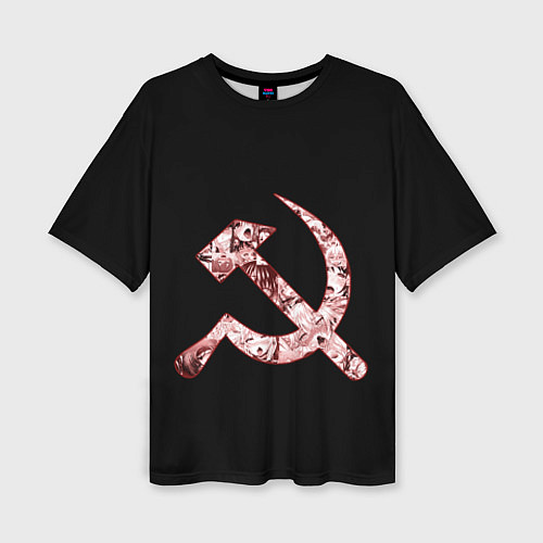Женская футболка оверсайз Anime USSR / 3D-принт – фото 1