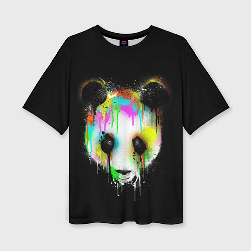Женская футболка оверсайз Панда в краске / 3D-принт – фото 1