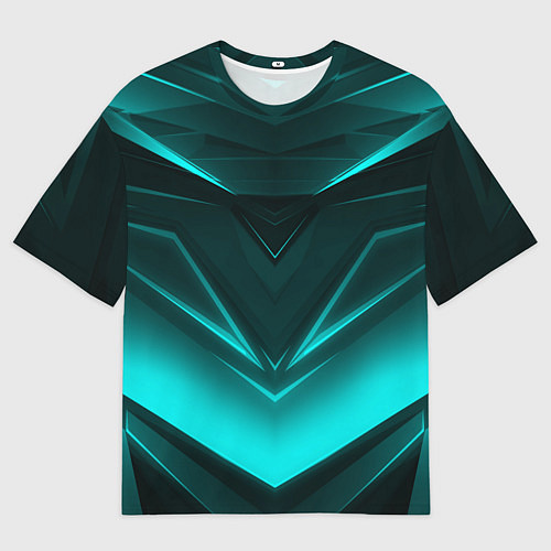 Женская футболка оверсайз NEON GEOMETRY STRIPES / 3D-принт – фото 1