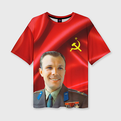 Женская футболка оверсайз Юрий Гагарин / 3D-принт – фото 1