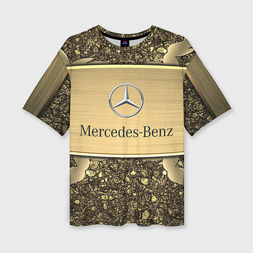 Женская футболка оверсайз MERCEDES GOLD / 3D-принт – фото 1