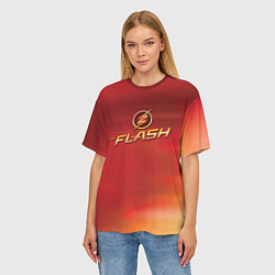 Футболка оверсайз женская The Flash Logo Pattern, цвет: 3D-принт — фото 2