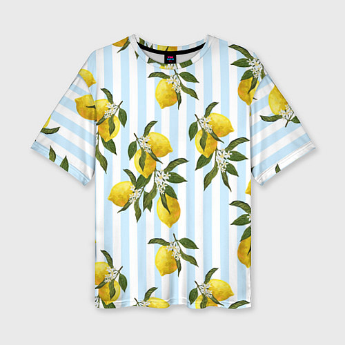 Женская футболка оверсайз Лимоны / 3D-принт – фото 1