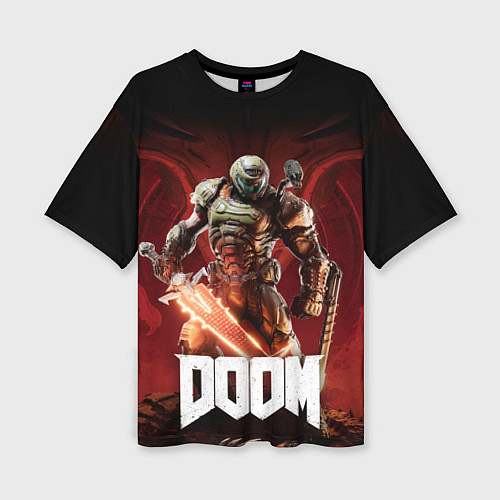 Женская футболка оверсайз Doom / 3D-принт – фото 1