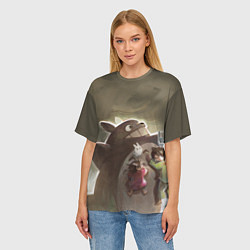 Футболка оверсайз женская Мой сосед Тоторо, цвет: 3D-принт — фото 2