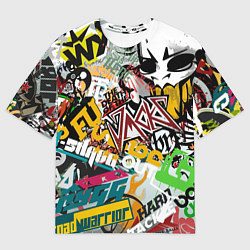 Футболка оверсайз женская Стикеры, цвет: 3D-принт