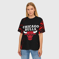 Футболка оверсайз женская CHICAGO BULLS, цвет: 3D-принт — фото 2