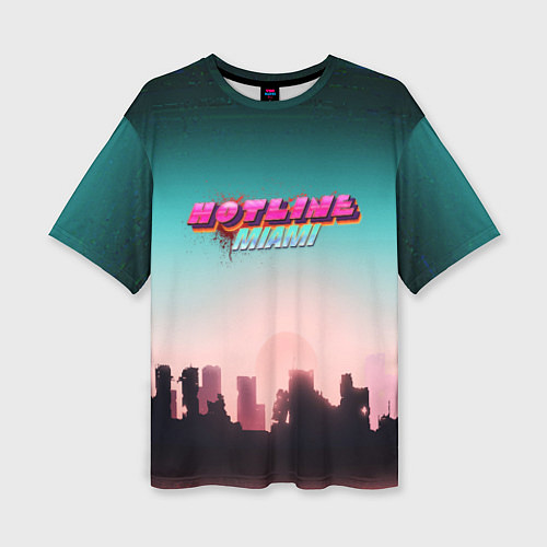 Женская футболка оверсайз HOTLINE MIAMI / 3D-принт – фото 1